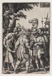 Het verhaal van Jozef, Jozef wordt verkocht door zijn broers, eerste helft 16e eeuw (gravure)