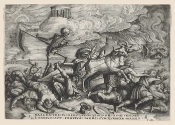 De triomf van de dood op de tijd, uit de Triomfen van Petrarca
