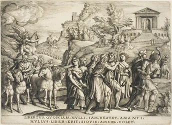 De Triomf van de Liefde, plaat één uit De Triomfen van Petrarca