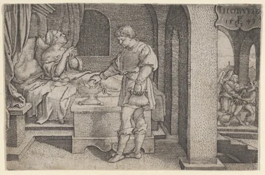 Tobiolus Brengt een Verzoenend Offer, uit Het Verhaal van Tobias, 1543