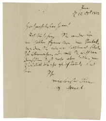Handgeschreven brief aan Gebruder Ramann (wijnhandelaren in Erfurt), Jena