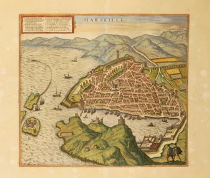 Kaart van Marseille uit Civitates Orbis Terrarum