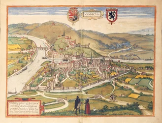 Kaart van Namen uit Civitates Orbis Terrarum door Georg Braun