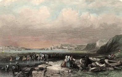 Ingang van Shields Harbour, gegraveerd door W. Finden