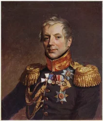 Portret van Pjotr Konovnitsyn (kleurenlitho)