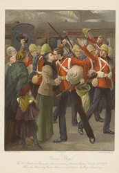 Vaarwel! Het 3e Bataljon Grenadier Guards verlaat Waterloo Station, 21 oktober 1899