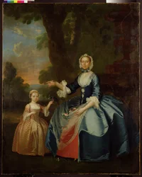 Portret van mevrouw Dawson van Retford en haar dochter, ca. 1749