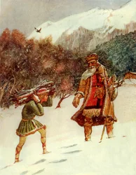 Goede koning Wenceslas (kleurenlitho)