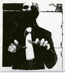Illustratie voor Verzorging van een blinde patiënt, een artikel in Nursing Times, gepubliceerd 30 oktober 1975