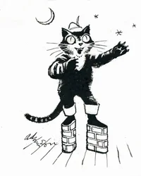 Puss in (brick-wall platform) boots