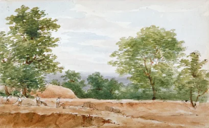 Uitzicht vanaf de opgravingen van de Highgate Tunnel, Londen, 1812