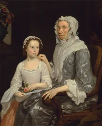 Portret van een oudere dame en een meisje