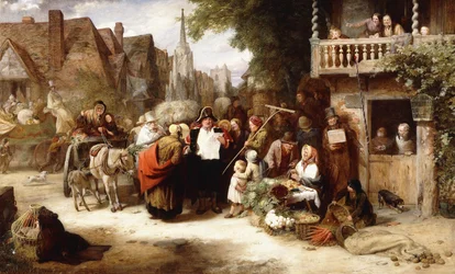 Marktdag, de aankomst van het hippodroom
