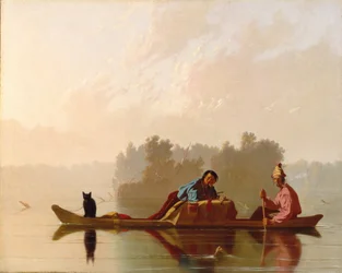 Bont handelaren die de Missouri afdalen
