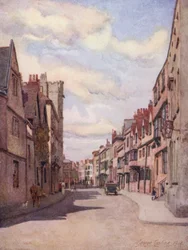 Oxford: Holywell Street (kleur litho)