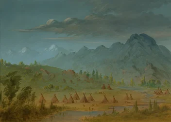 Een kraaien dorp en de Salmon River Mountains, 1855-1869