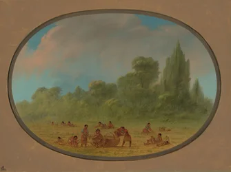 Caddoe Indianen Verzamelen Wilde Aardbeien, 1861-1869