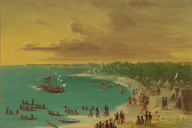 Eerste zeiltocht van de Griffin op Lake Erie, 7 augustus 1679, 1847-1848