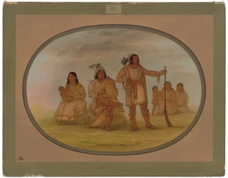 Osceola en vier Seminolee-indianen
