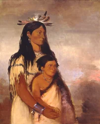 Túnk-aht-óh-ye, Donderaar, een jongen, en Wun-pán-to-mee, Witte Wezel, een meisje, 1834