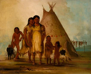 Twee Comanche Meisjes, 1834