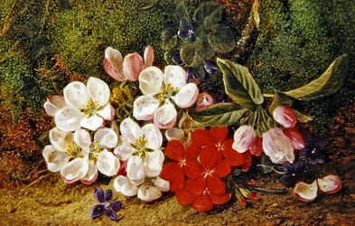 Bloesem en Geraniums bij Mossige Oever