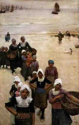 Vissermeisjes op het Strand