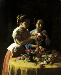 Meisjes en bloemen