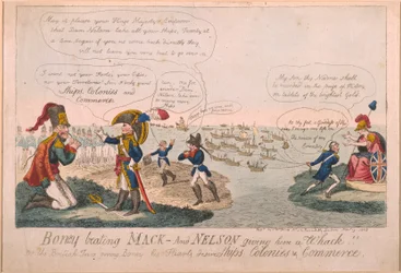 Boney slaat Mack - en Nelson geeft hem een klap!, 1805