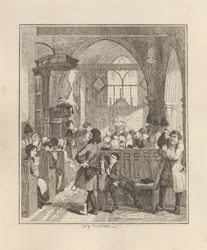 Jack Sheppard pleegt de roof in de kerk van Willesden