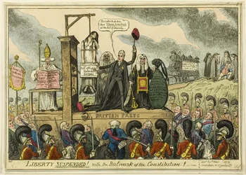Vrijheid opgeschort! Met het bolwerk van de grondwet!