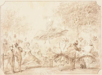 De lucht in gaan in Hyde Park [verso]