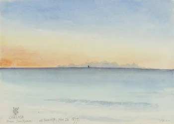 Corsica vanuit San Remo bij zonsopgang, 7.30 uur 26 november 1877