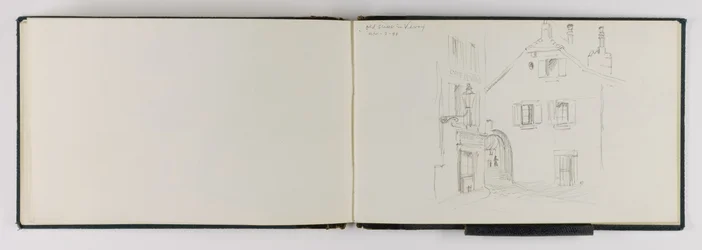 (Schetsboek) Oude straat in Vevey