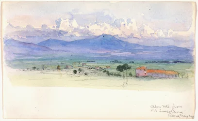 Albanese bergen vanaf Via Tuscolana, Rome