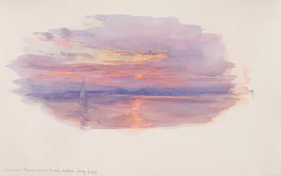 Zonsondergang, Caernarvon, Noord-Wales, 1899