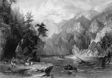 Gungootree, de heilige bron van de Ganges, 1838
