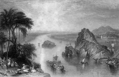 Rotsen bij Colgong aan de Ganges, 1838