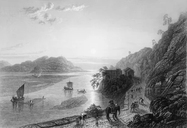 De Ganges die de vlaktes binnentreedt bij Hurdwar, 1838
