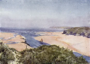 Van Lelant naar Godrevy (kleur litho)
