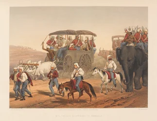 Troepen haasten zich naar Umballa, 1857