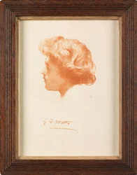 Studie voor het hoofd van Sir Galahad