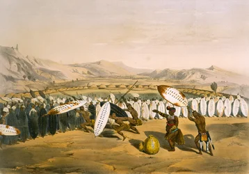 Umpanda Beoordeelt zijn Troepen bij Nonduengi, plaat 12 uit 