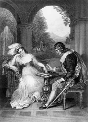 Illustratie uit werk van George Gordon Byron (1788-1824), gravure, uit complete werken van Lord Byron