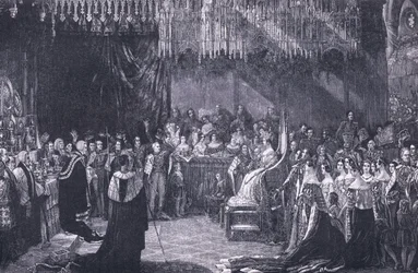 De kroning van koningin Victoria, 1838 na Chr.