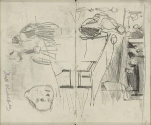 Figuren in de Visbank te Delft en figuurstudies