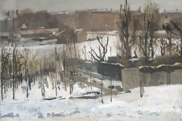 Uitzicht op het Oosterpark in Amsterdam in de sneeuw, 1892