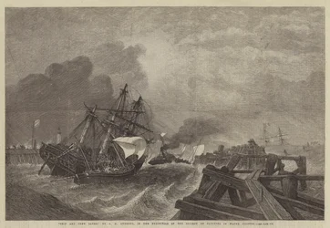 Schip en bemanning gered, in de tentoonstelling van de Society of Painters in Water Colours