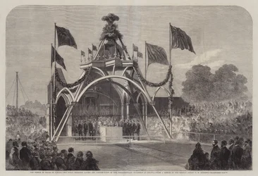 De Prins van Wales in Canada, Zijne Koninklijke Hoogheid legt de eerste steen van de parlementsgebouwen in Ottawa