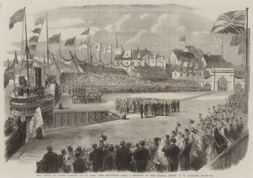 De prins van Wales landt in St John, New Brunswick